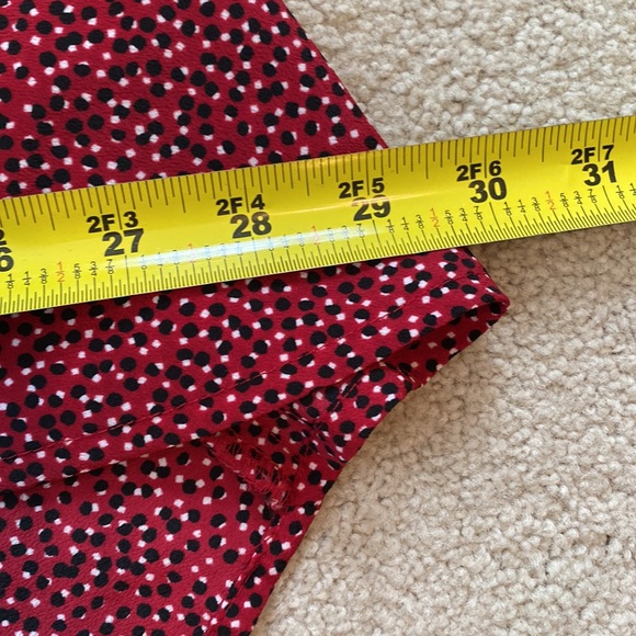 VintageBlue size 13 hi-lo red with white and black polka dots polyester skirt - Picture 13 of 13